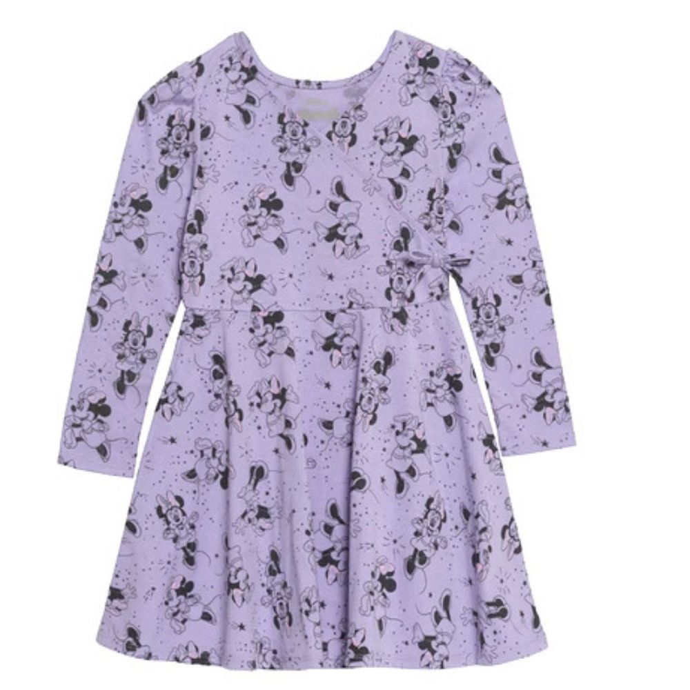 DISNEY Junior Minnie Mouse Allover Print Dress ~ Lavender ~ NWT